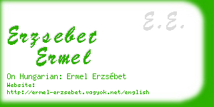 erzsebet ermel business card